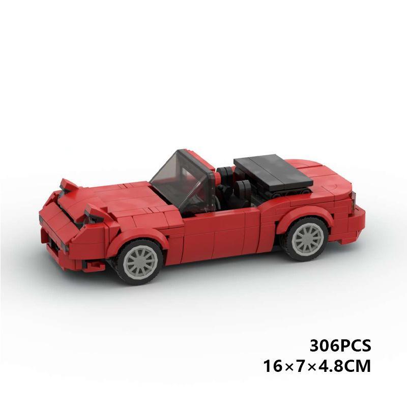 Modellino di auto sportiva da corsa, compatibile con set di mattoncini a piccole particelle, giocattolo educativo da assemblare.