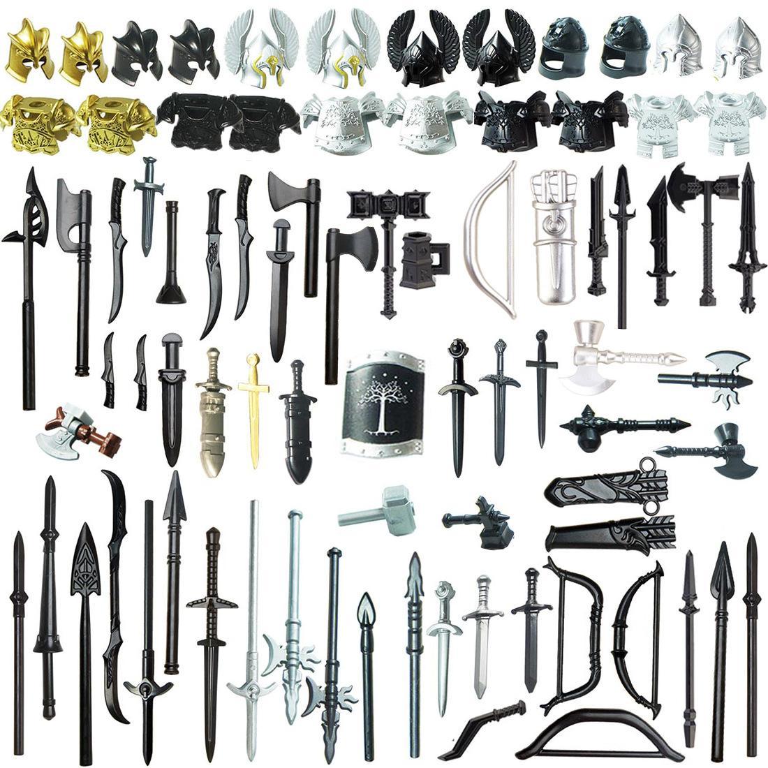 Compatibile con accessori per personaggi da costruzione in plastica, armature militari, blocchi per costruire elmetti, armi e set di equipaggiamento protettivo.