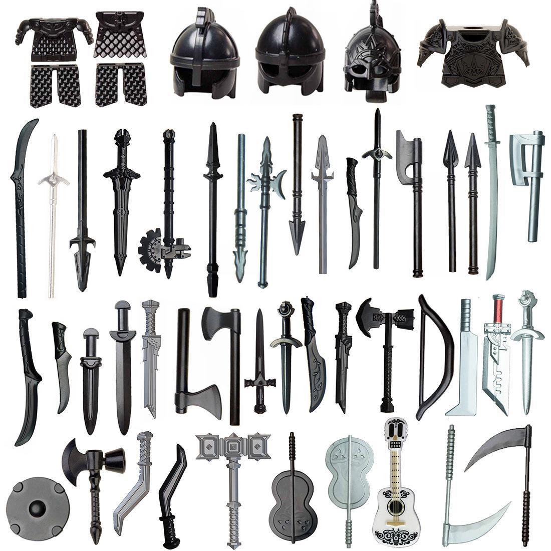 Compatibile con accessori per personaggi da costruzione in plastica, armature militari, blocchi per costruire elmetti, armi e set di equipaggiamento protettivo.
