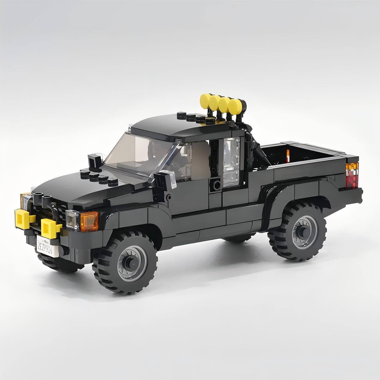 Kit di modellismo di auto pickup, set di pezzi da costruzione compatibili con piccole particelle, giocattoli creativi da costruire