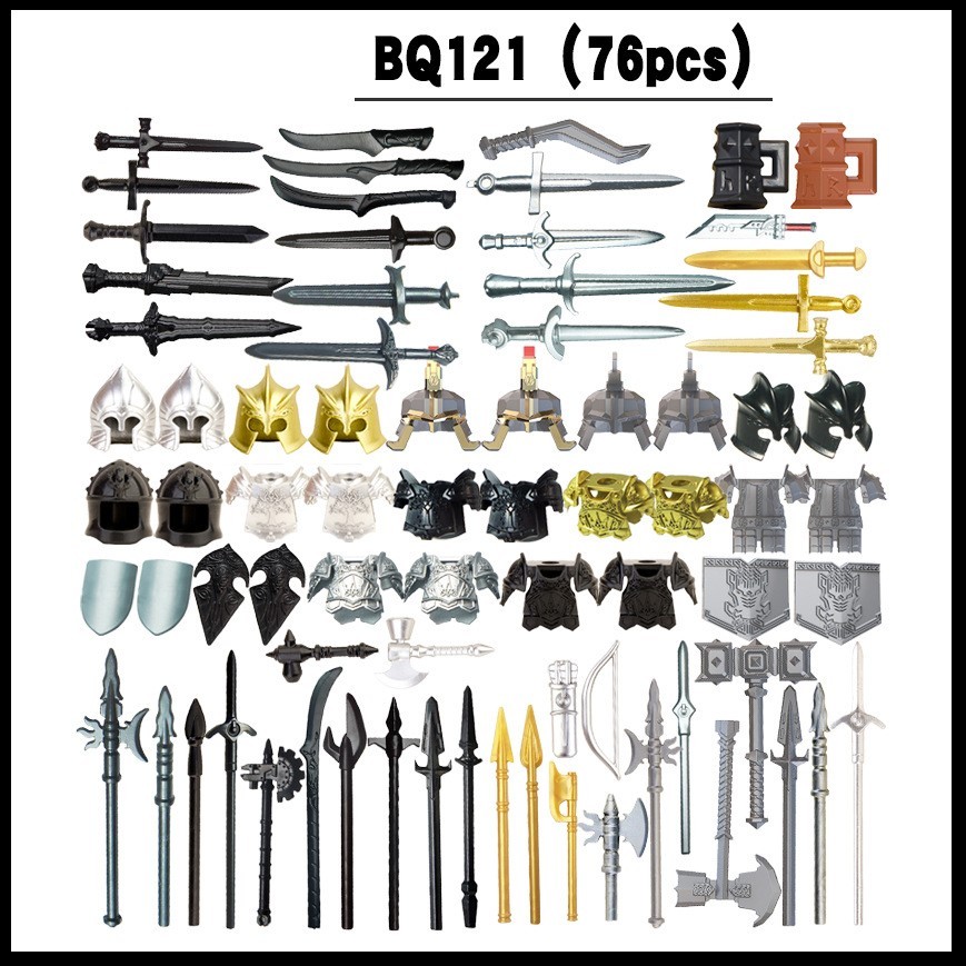 Compatibile con accessori per personaggi da costruzione in plastica, armature militari, blocchi per costruire elmetti, armi e set di equipaggiamento protettivo.