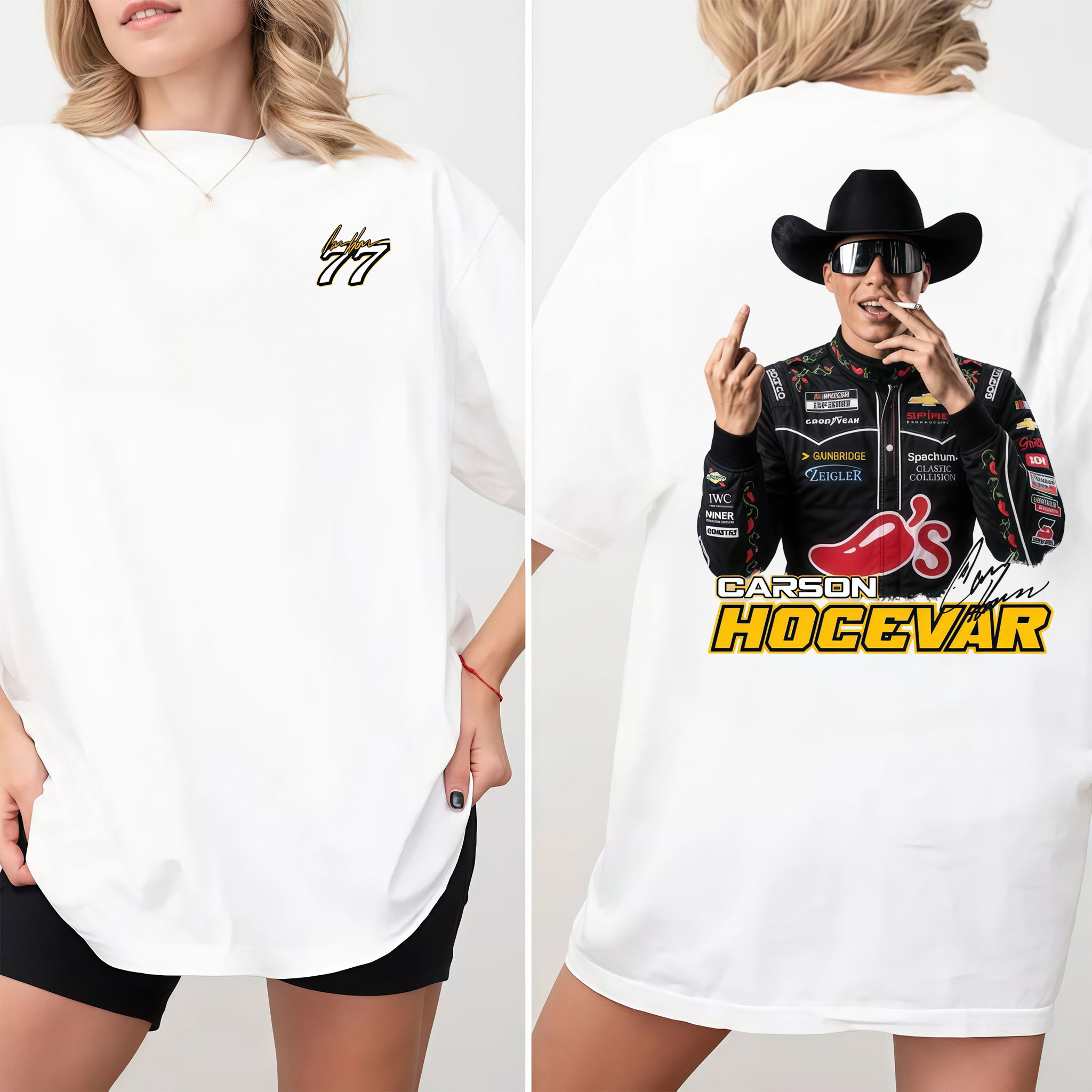 Carson H0cevar Fight Shirt, Hocevar Racing TShirt, Vintage NASCAR Graphic Tee, Hocevar Racing Fan Gift, Number 77
