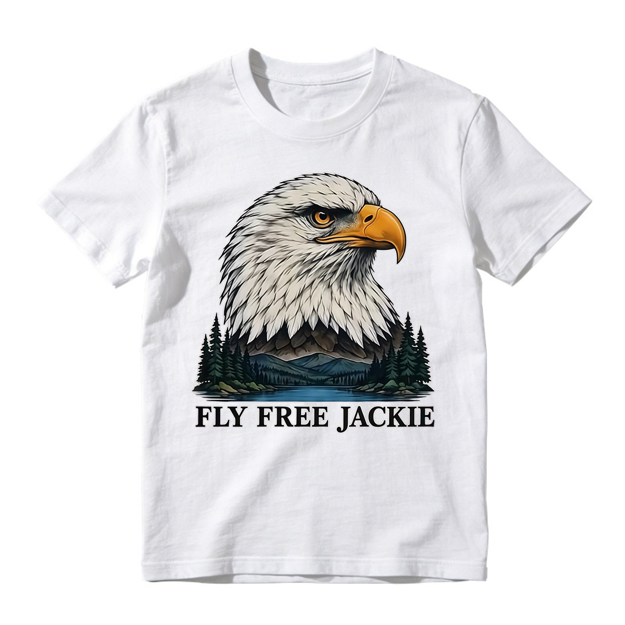 Fly Free Jackie Eagle Landscape Graphic T-shirt
