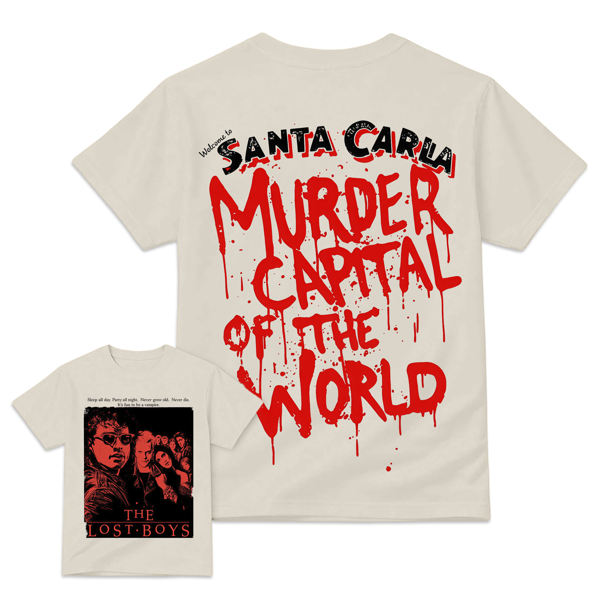 Vintage Vampire Horror Graphic T-Shirt, 80s Retro Gothic Tee, Dark Halloween Streetwear Shirt