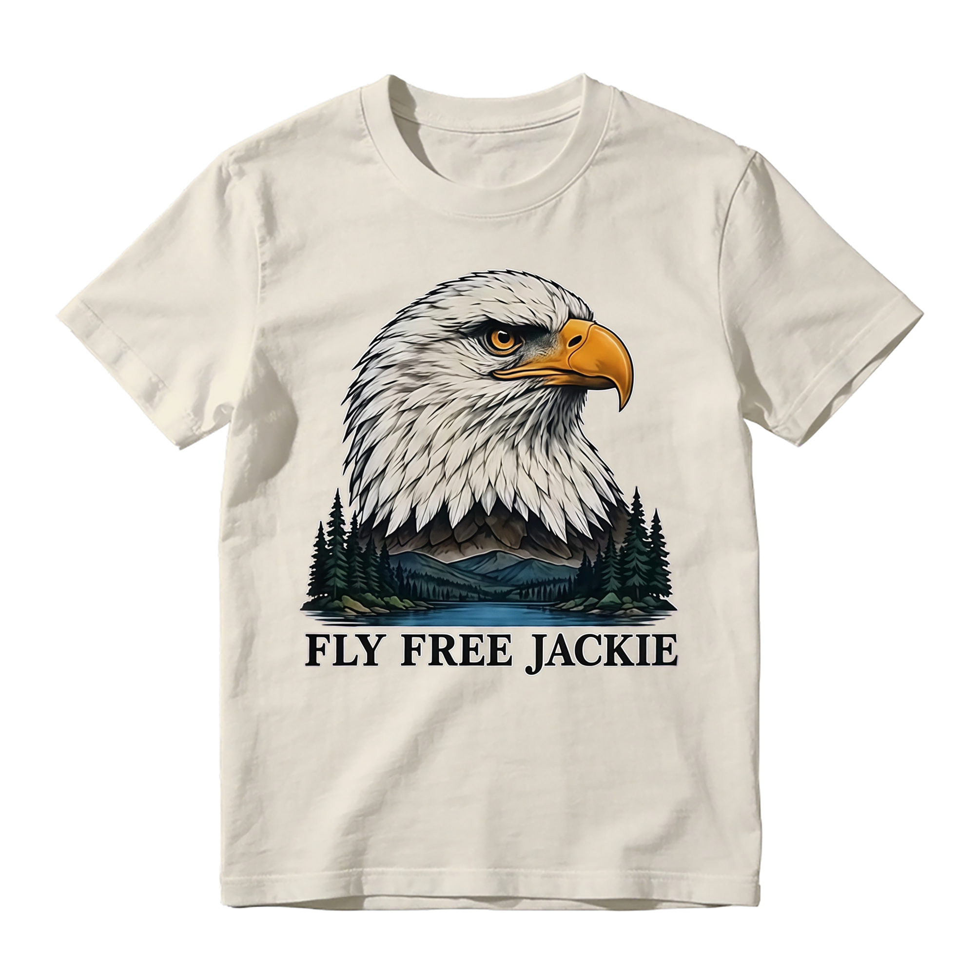 Fly Free Jackie Eagle Landscape Graphic T-shirt