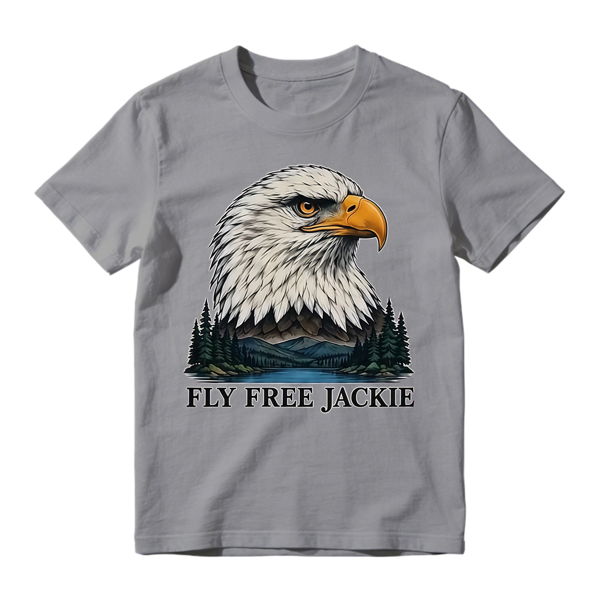 Fly Free Jackie Eagle Landscape Graphic T-shirt