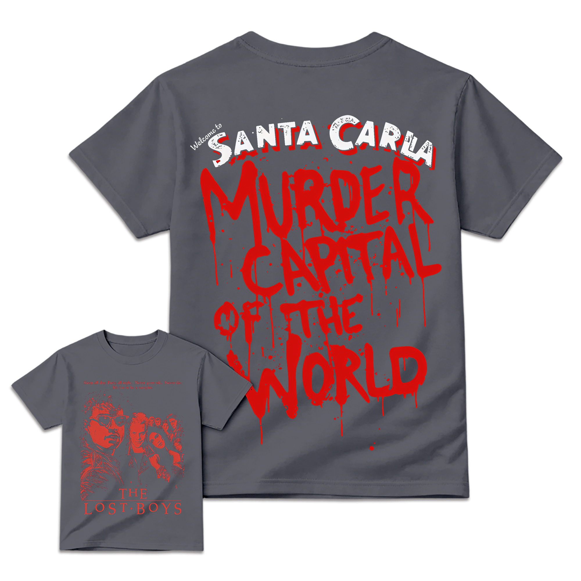 Vintage Vampire Horror Graphic T-Shirt, 80s Retro Gothic Tee, Dark Halloween Streetwear Shirt