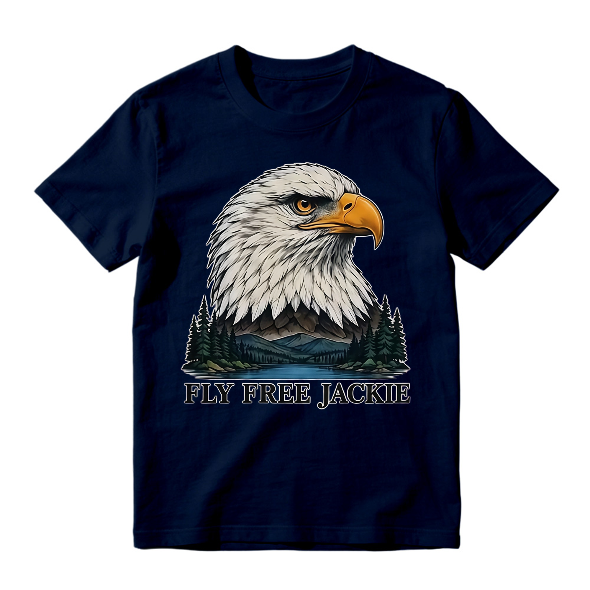Fly Free Jackie Eagle Landscape Graphic T-shirt