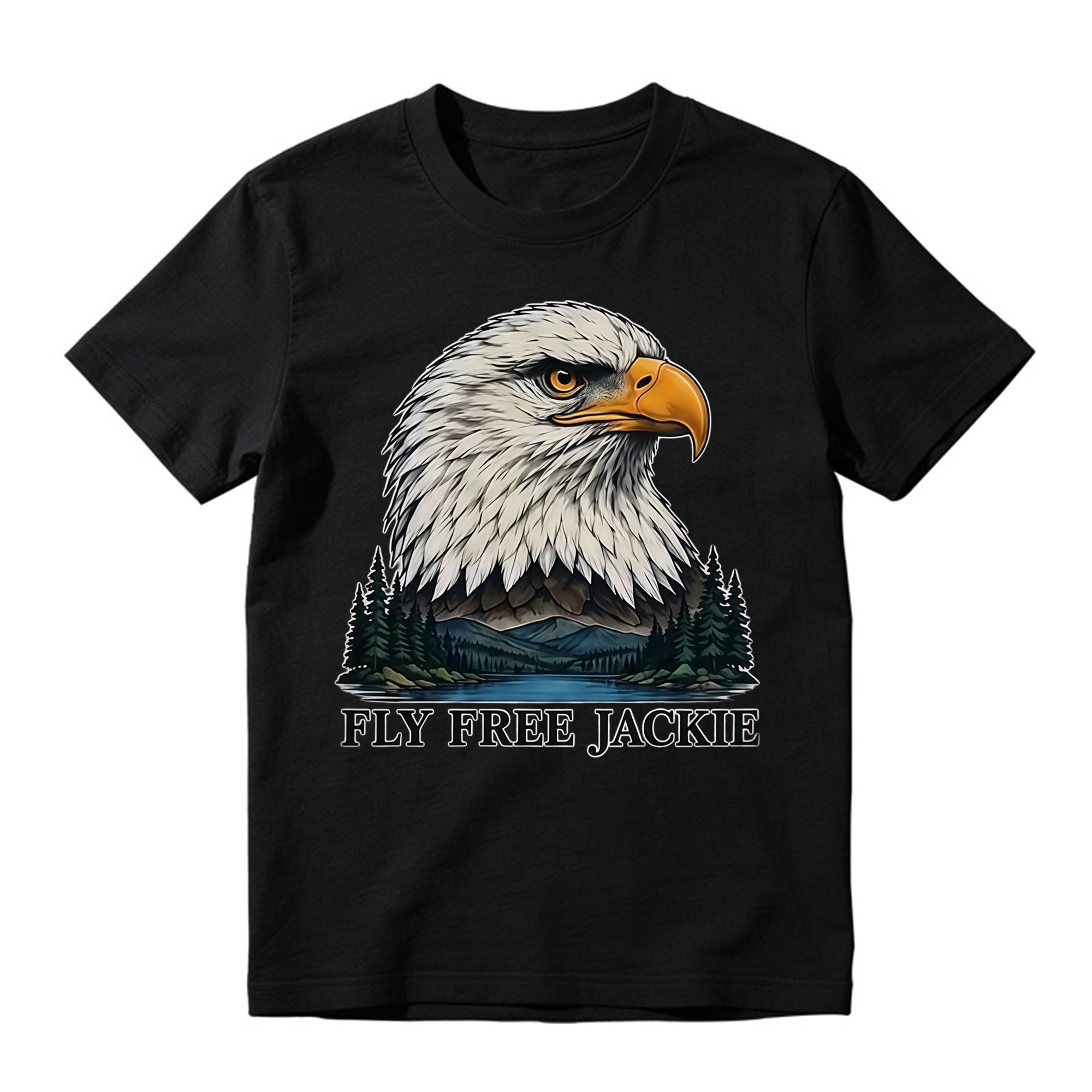 Fly Free Jackie Eagle Landscape Graphic T-shirt