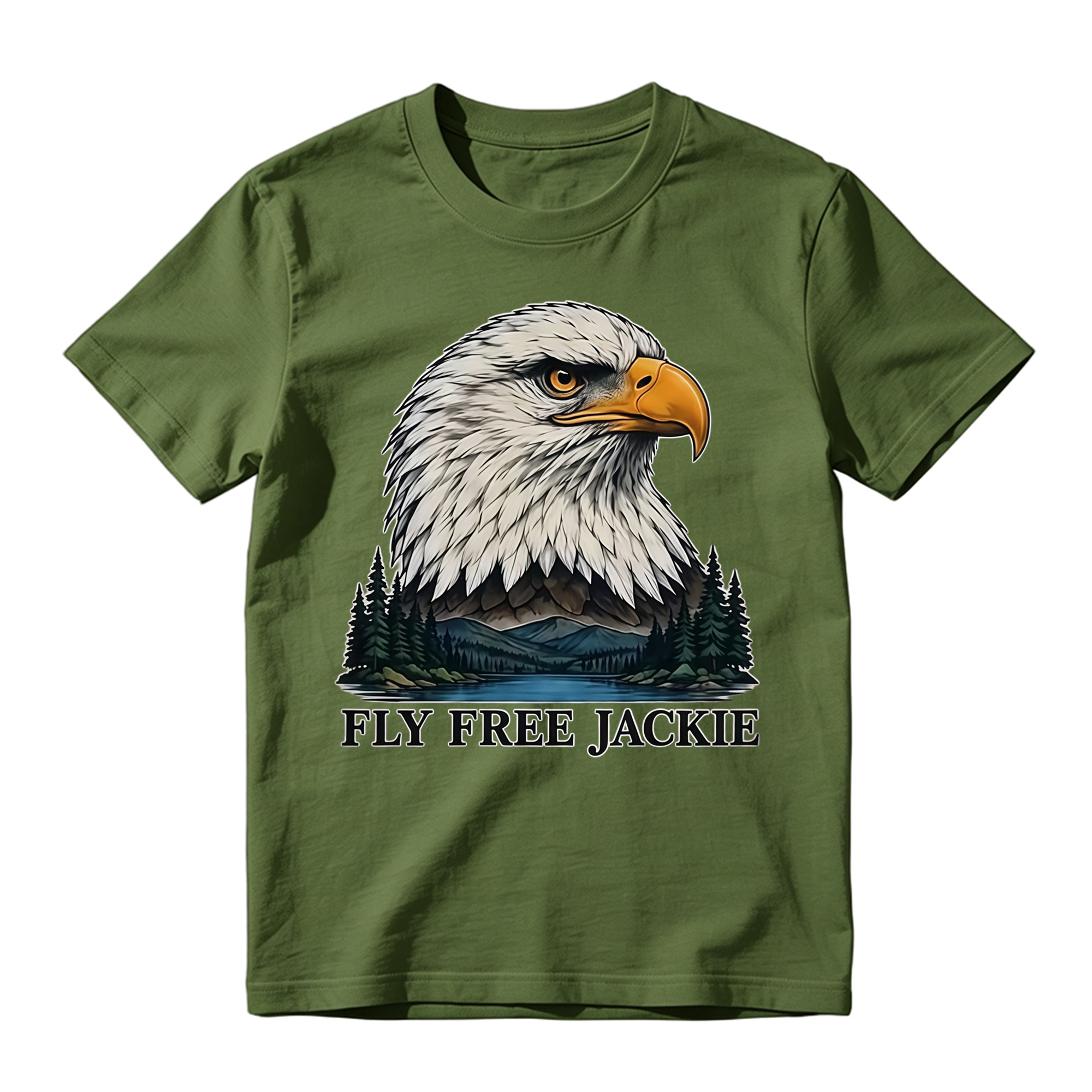 Fly Free Jackie Eagle Landscape Graphic T-shirt