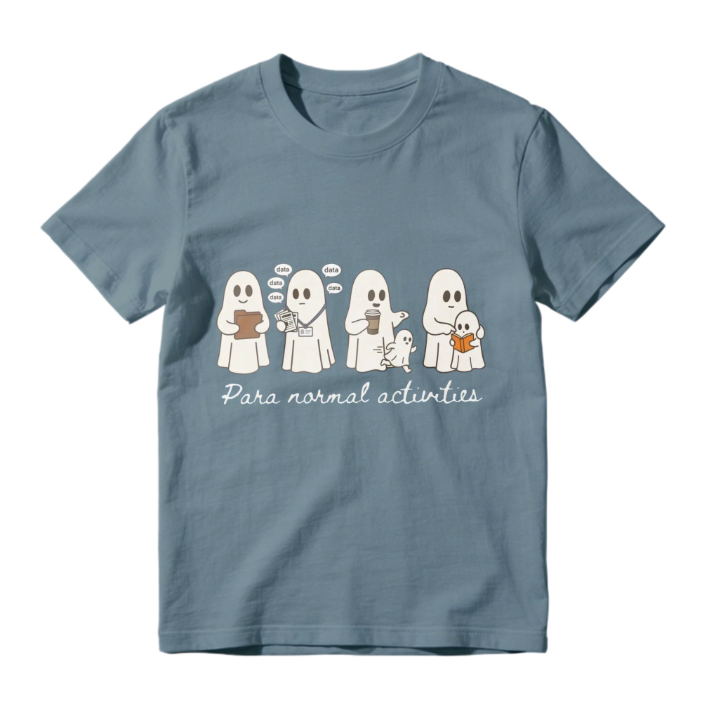 Cute Ghosts Doing Normal Activities Funny Halloween T-shirt