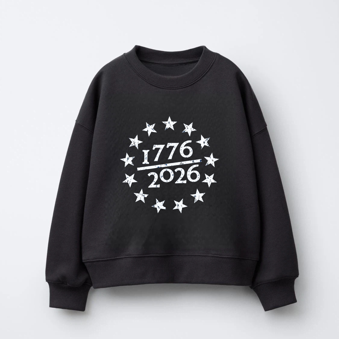 Black Sweatshirt 1776 2026 Stars American Independence Day Celebration Graphic Crewneck Pullover Unisex Casual Wear