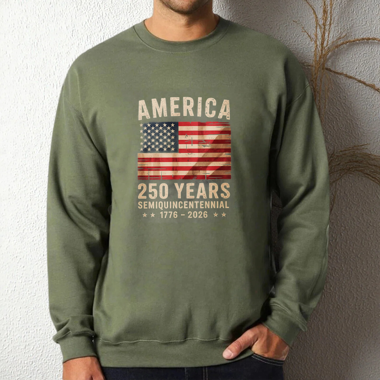 America 250 Years Semiquincentennial 1776 2026 Usa Flag Patriotic Sweatshirt