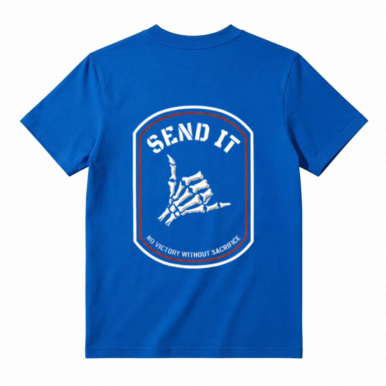 Send It Tactical Shirt Motivation Mindset Graphic Tee No Victory Without Sacrifice T-Shirt Tactical Streetwear Gym Shirt Edgy Skull Hand Graphic Tee for Men Women Casual Style Tee Casual Scoop Neck
