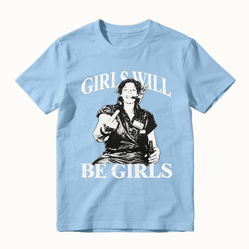 Girls Will Be Girls Dark Feminist T-Shirt, Vintage Crime Inspired Graphic Tee