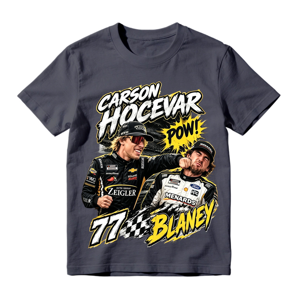 Carson Hocevar vs Ryan Blaney Shirt, Hands Rated E For Everyone T-Shirt, Vintage Bootleg Racing Graphic Tee, NASCAR Fight Apparel, Gift Tee