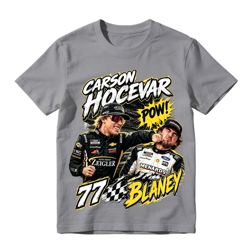 Carson Hocevar vs Ryan Blaney Shirt, Hands Rated E For Everyone T-Shirt, Vintage Bootleg Racing Graphic Tee, NASCAR Fight Apparel, Gift Tee