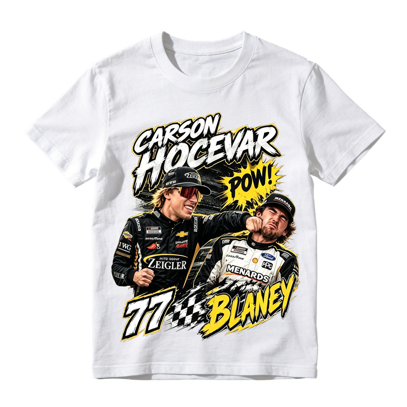 Carson Hocevar vs Ryan Blaney Shirt, Hands Rated E For Everyone T-Shirt, Vintage Bootleg Racing Graphic Tee, NASCAR Fight Apparel, Gift Tee