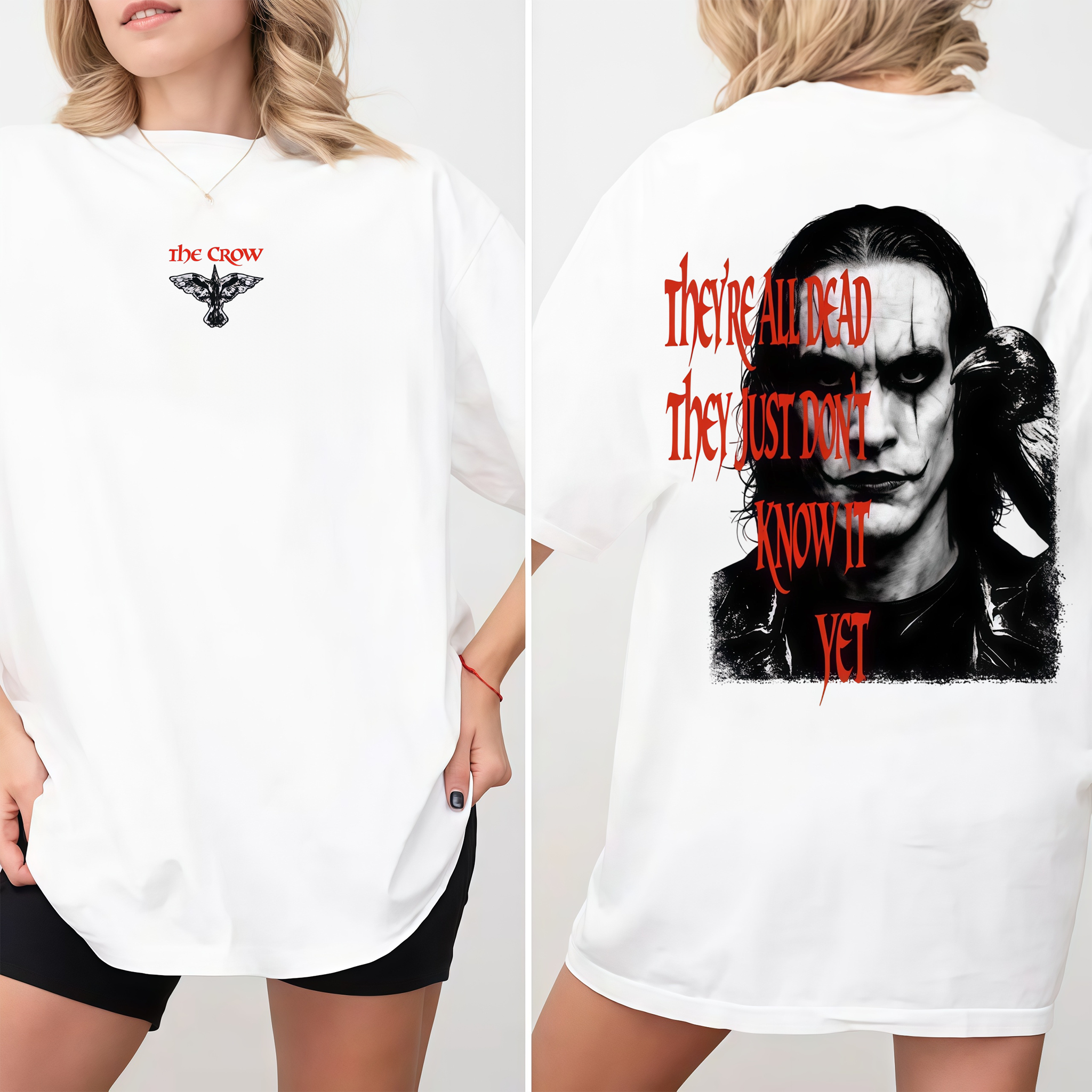The Crow Shirt, “They’re All Dead” Vintage 90s Movie Tee, Eric Draven Graphic T-Shirt, Gothic Dark Aesthetic Streetwear
