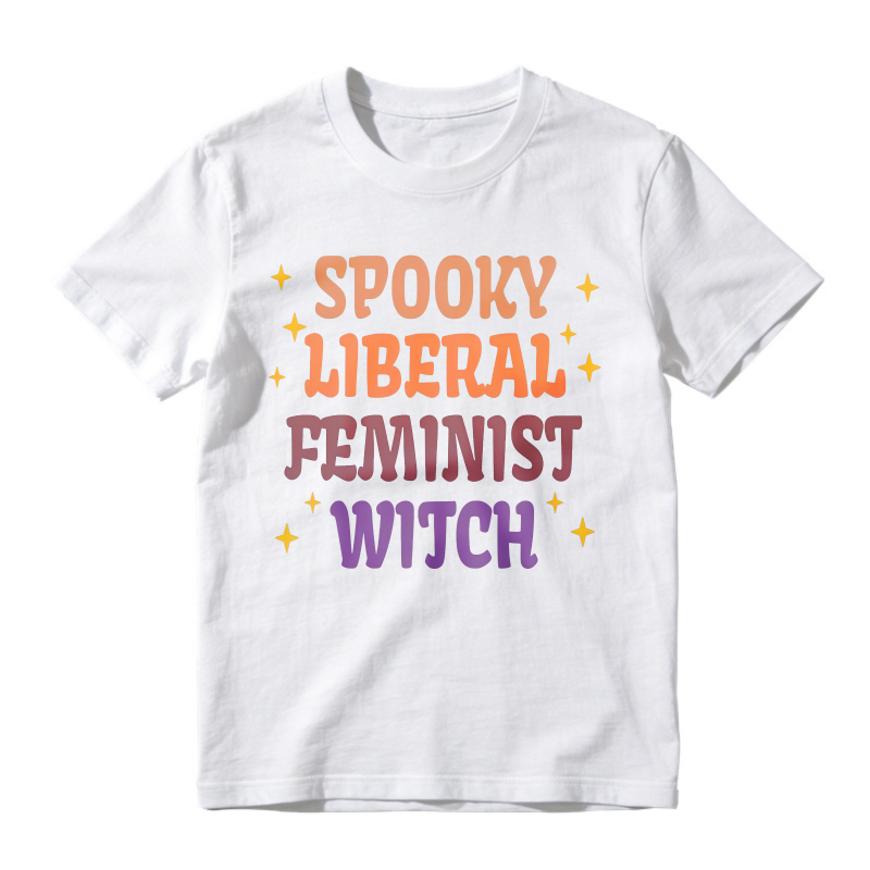 Spooky Liberal Feminist Witch Text Graphic, Unisex Classic T-shirt