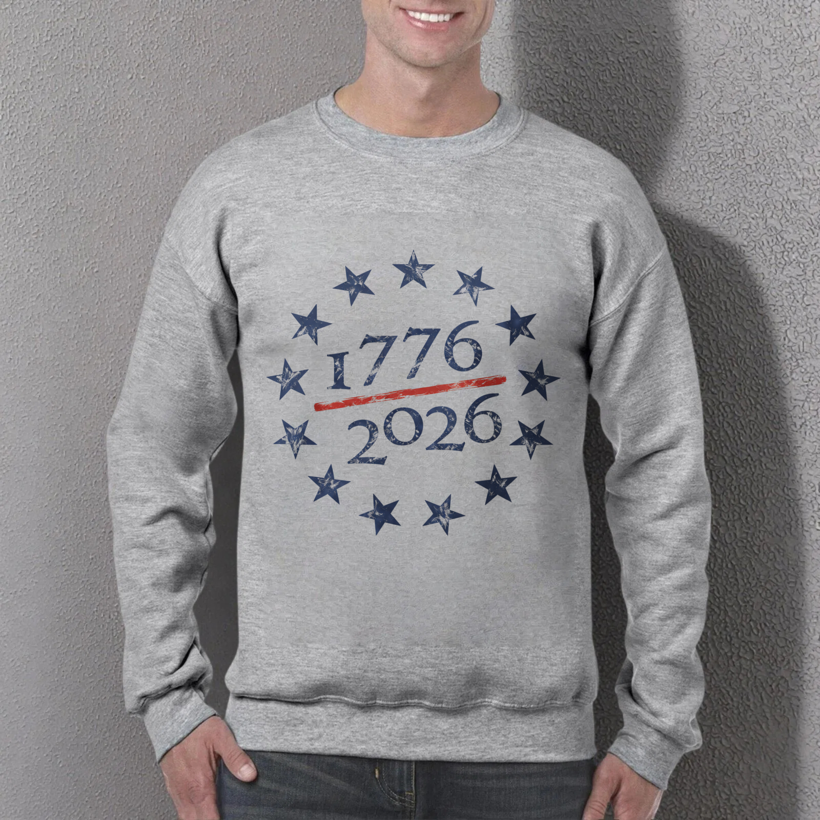 Black Sweatshirt 1776 2026 Stars And Stripes American Independence Day Celebration Apparel Unisex Casual Top