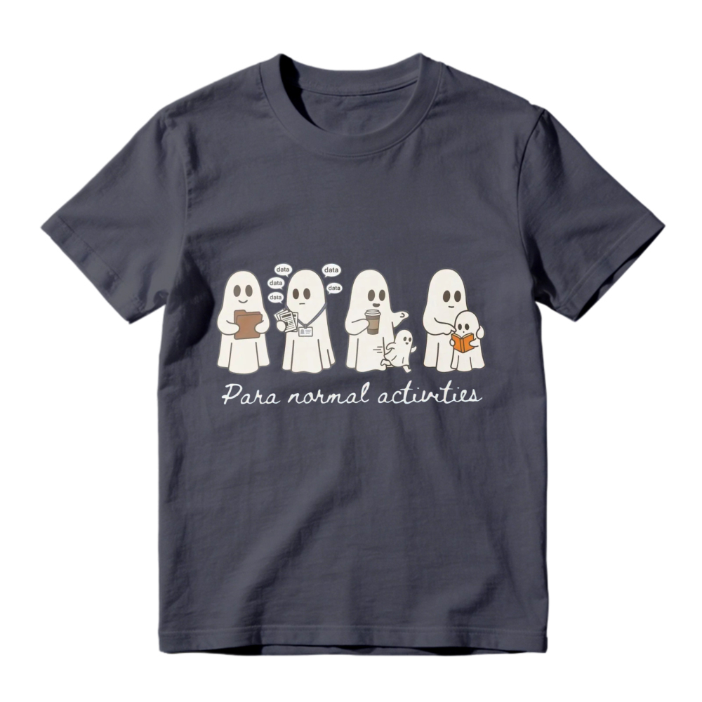Cute Ghosts Doing Normal Activities Funny Halloween T-shirt