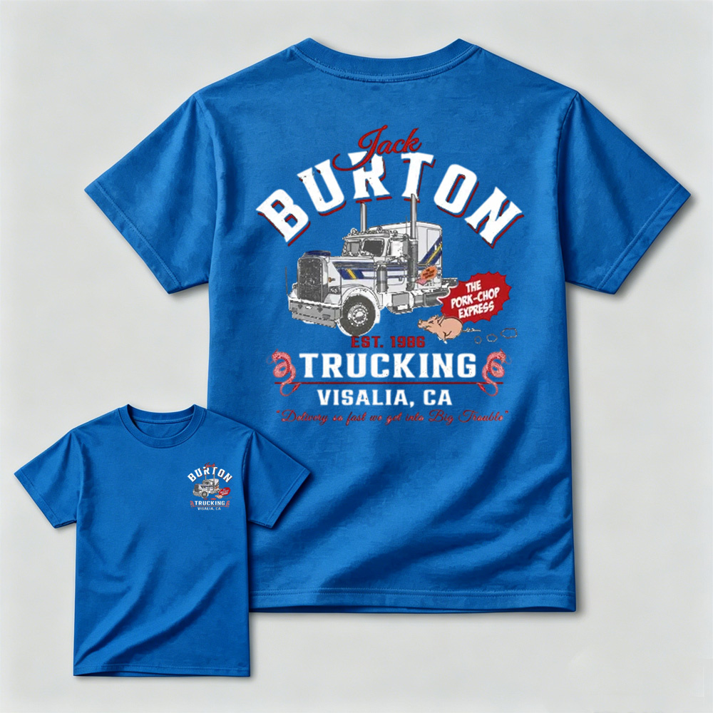 Jack Burton Trucking Shirt, Big Trouble in Little China Tee, Vintage Trucker Graphic T-Shirt, 80s Movie Fan Gift, MADE IN USA