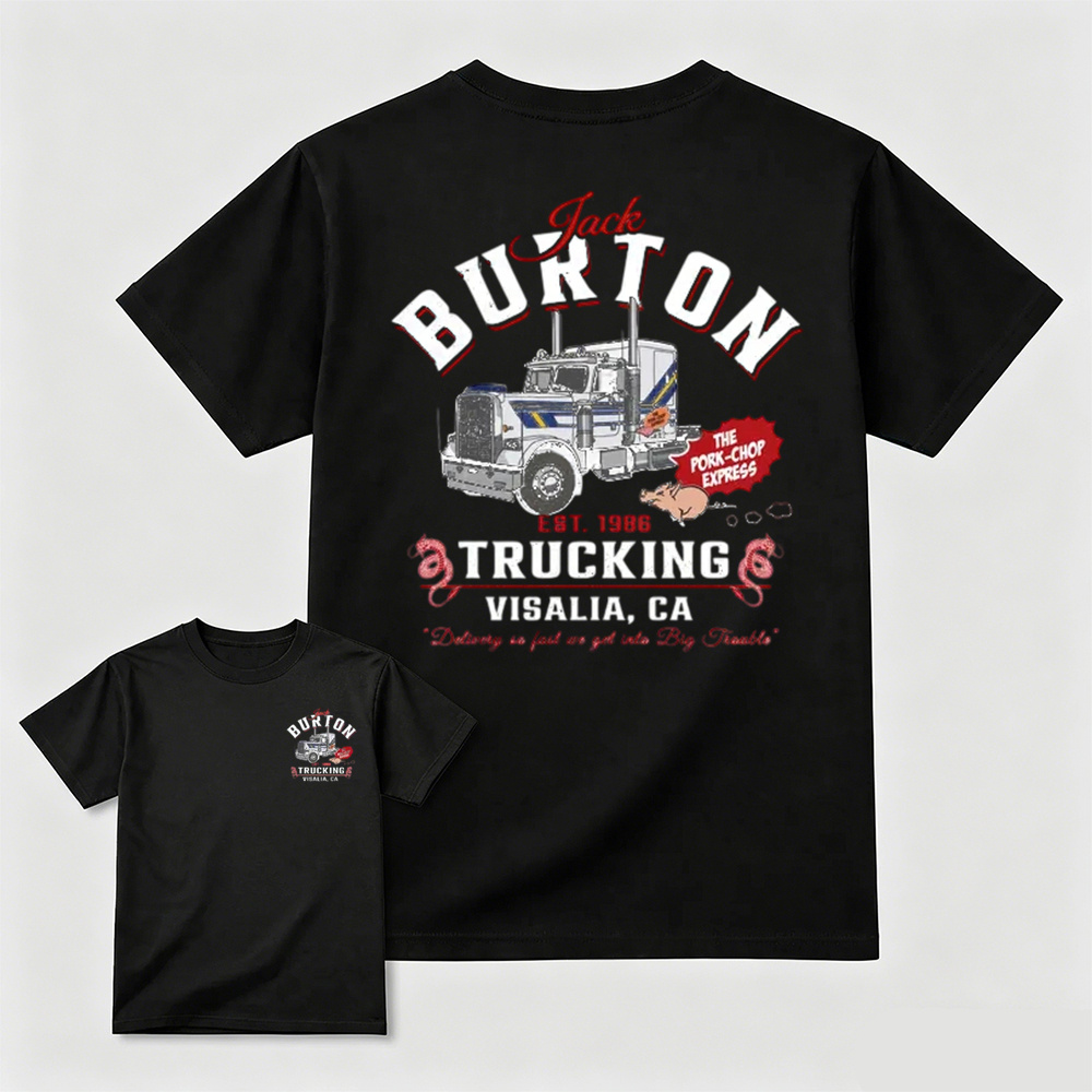 Jack Burton Trucking Shirt, Big Trouble in Little China Tee, Vintage Trucker Graphic T-Shirt, 80s Movie Fan Gift, MADE IN USA
