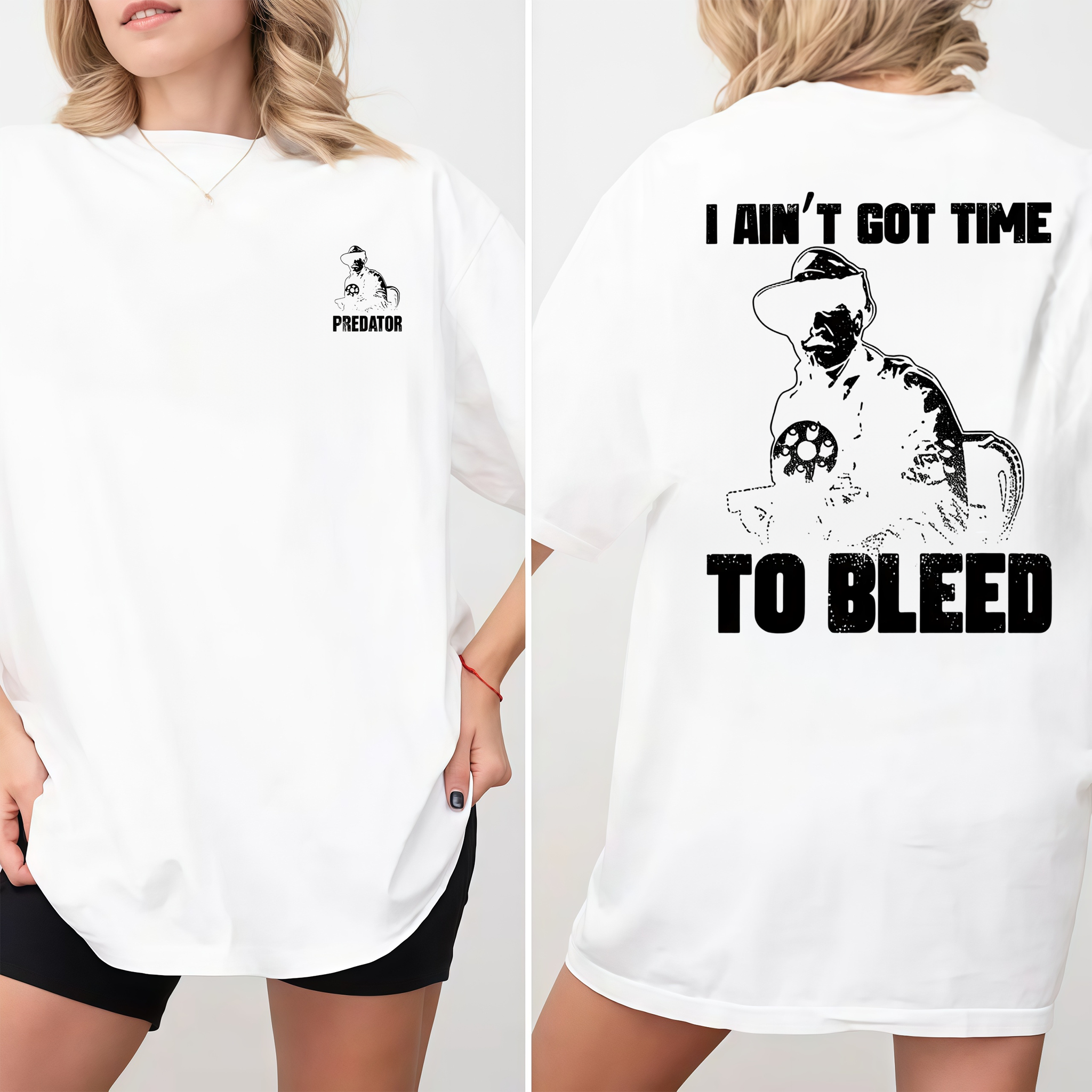 Predator Movie Shirt, I Ain't Got Time To Bleed T-Shirt, Blain Cooper Graphic Tee, Vintage 80s Action Movie Shirt