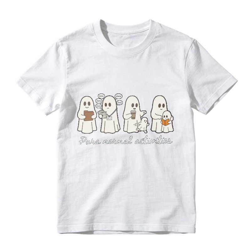 Cute Ghosts Doing Normal Activities Funny Halloween T-shirt