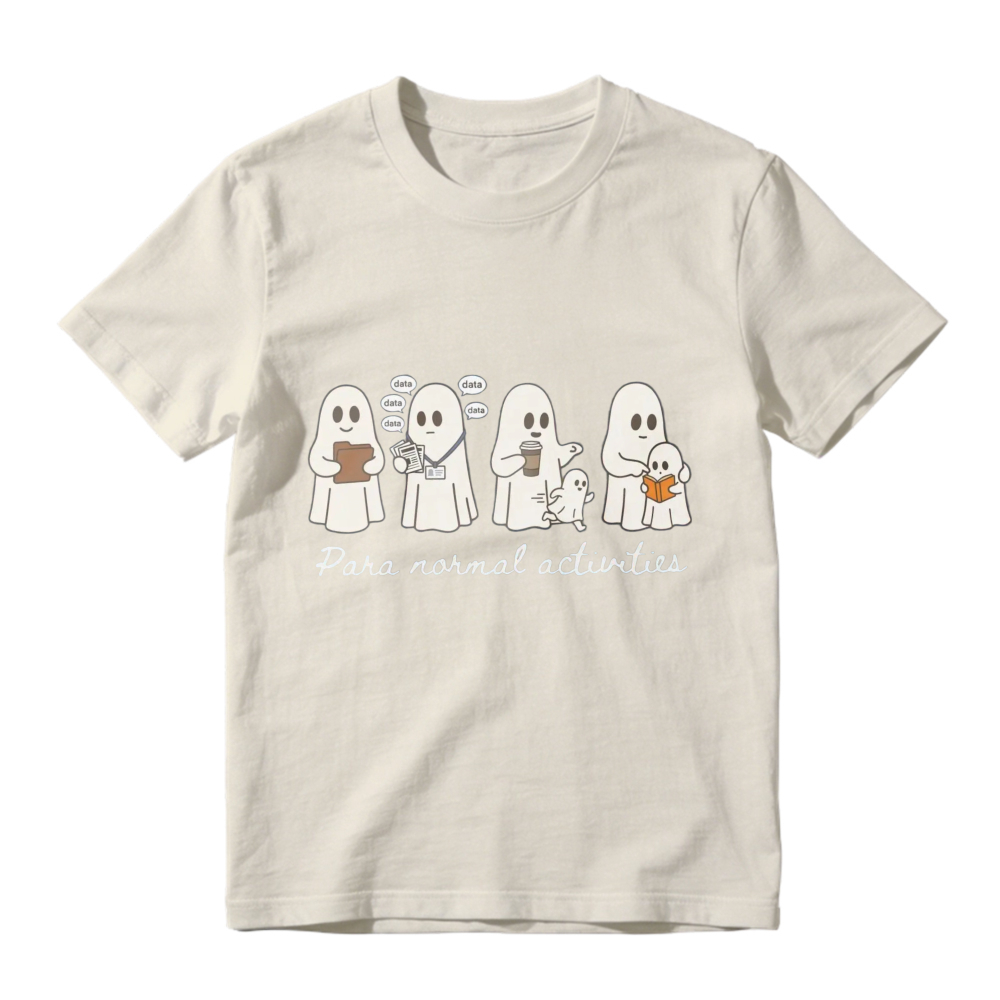 Cute Ghosts Doing Normal Activities Funny Halloween T-shirt