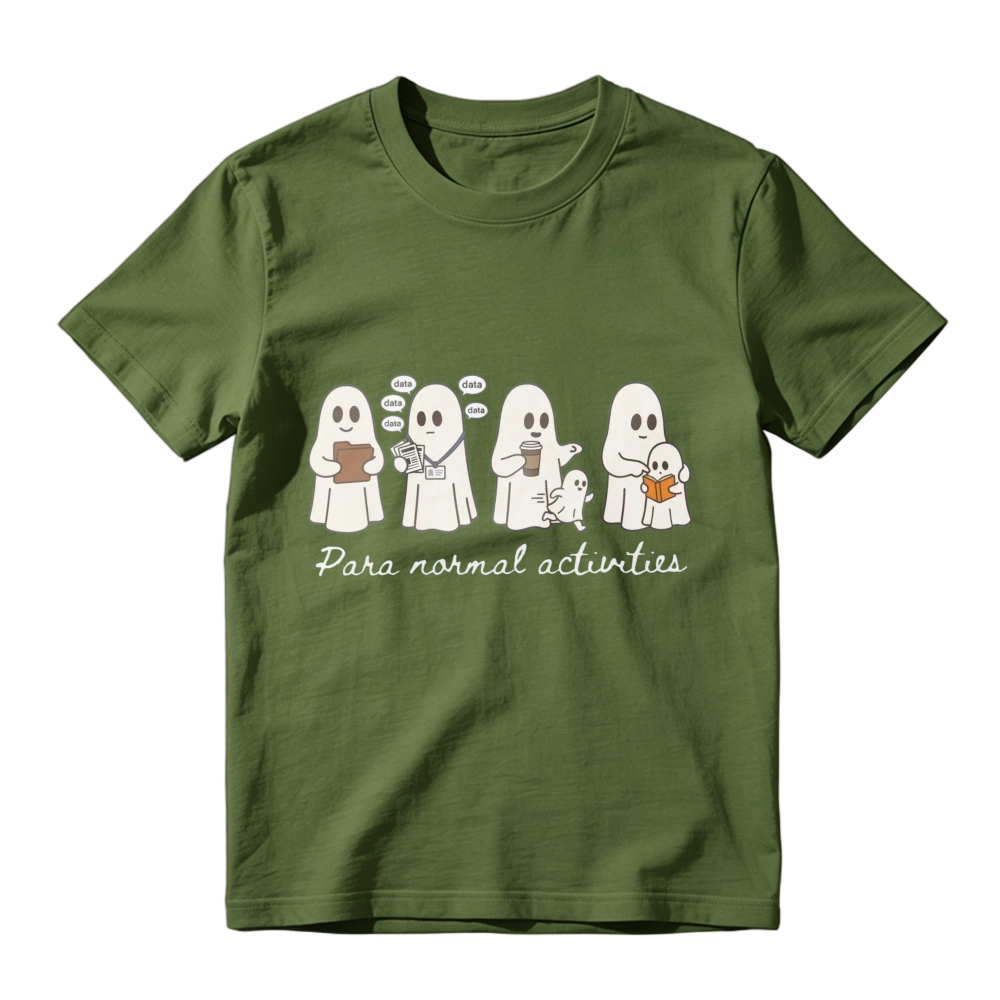 Cute Ghosts Doing Normal Activities Funny Halloween T-shirt