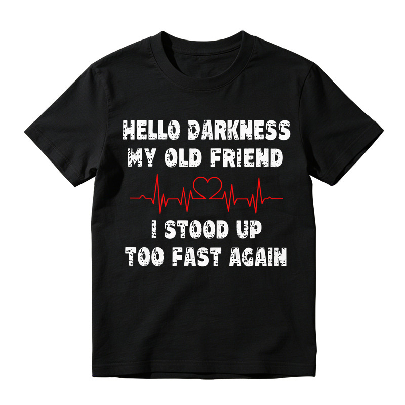 Funny Hello Darkness Shirt, Sarcastic Dark Humor T-Shirt, My Old Friend Quote Shirt, Relatable Mood Graphic Tee, Funny Introvert Shirt, Vintage Saying Tee