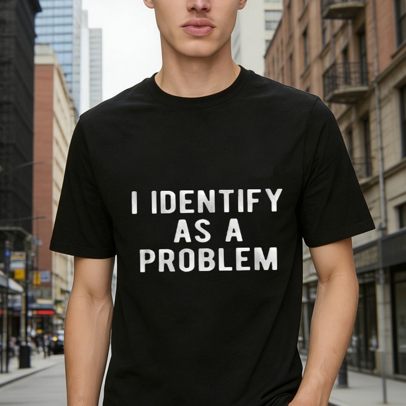 I Identify As A Problem Funny Sarcastic Quote Graphic T-shirt