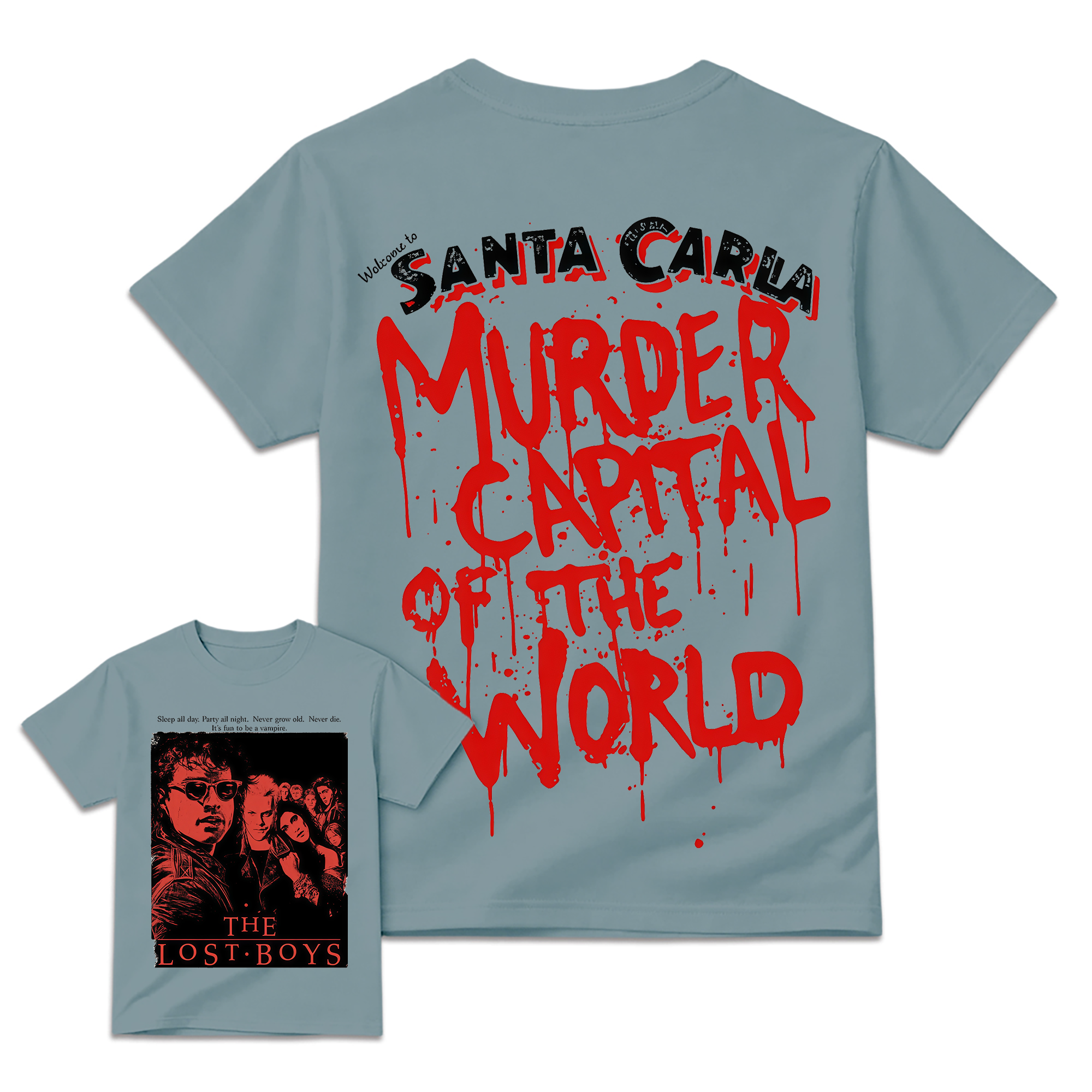 Vintage Vampire Horror Graphic T-Shirt, 80s Retro Gothic Tee, Dark Halloween Streetwear Shirt
