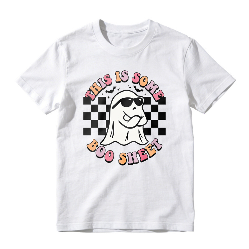 This Is Some Boo Sheet Ghost With Sunglasses And Checkered Background, Unisex Classic T-shirt