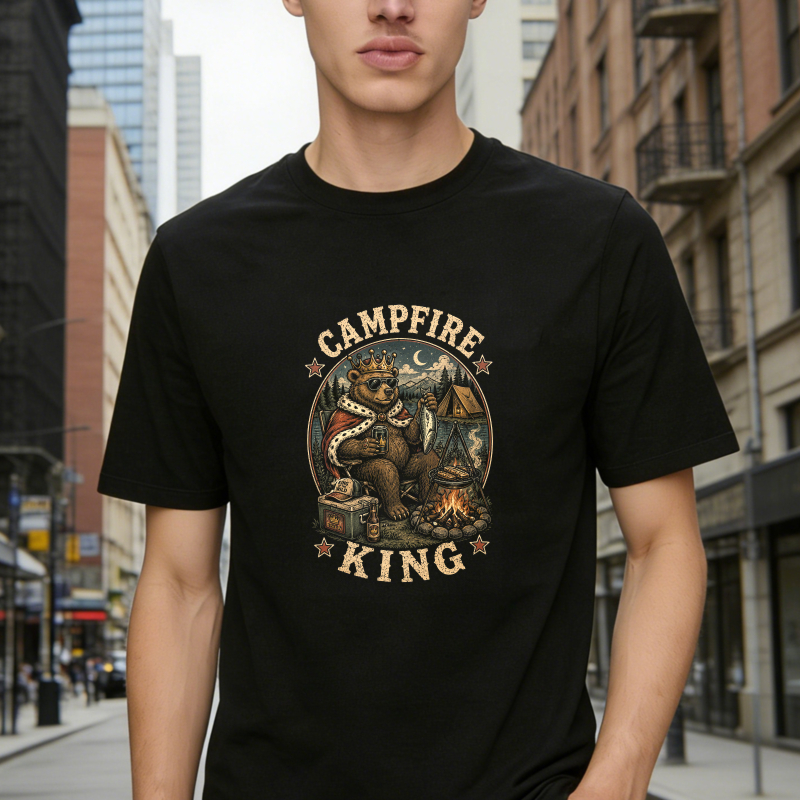 Campfire King Bear Camping Adventure Unisex Classic T-shirt