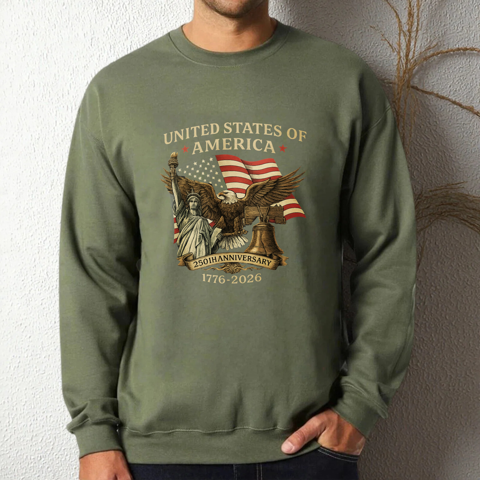 United States Of America 250th Anniversary 1776 2026 Eagle And Liberty Bell Sweatshirt