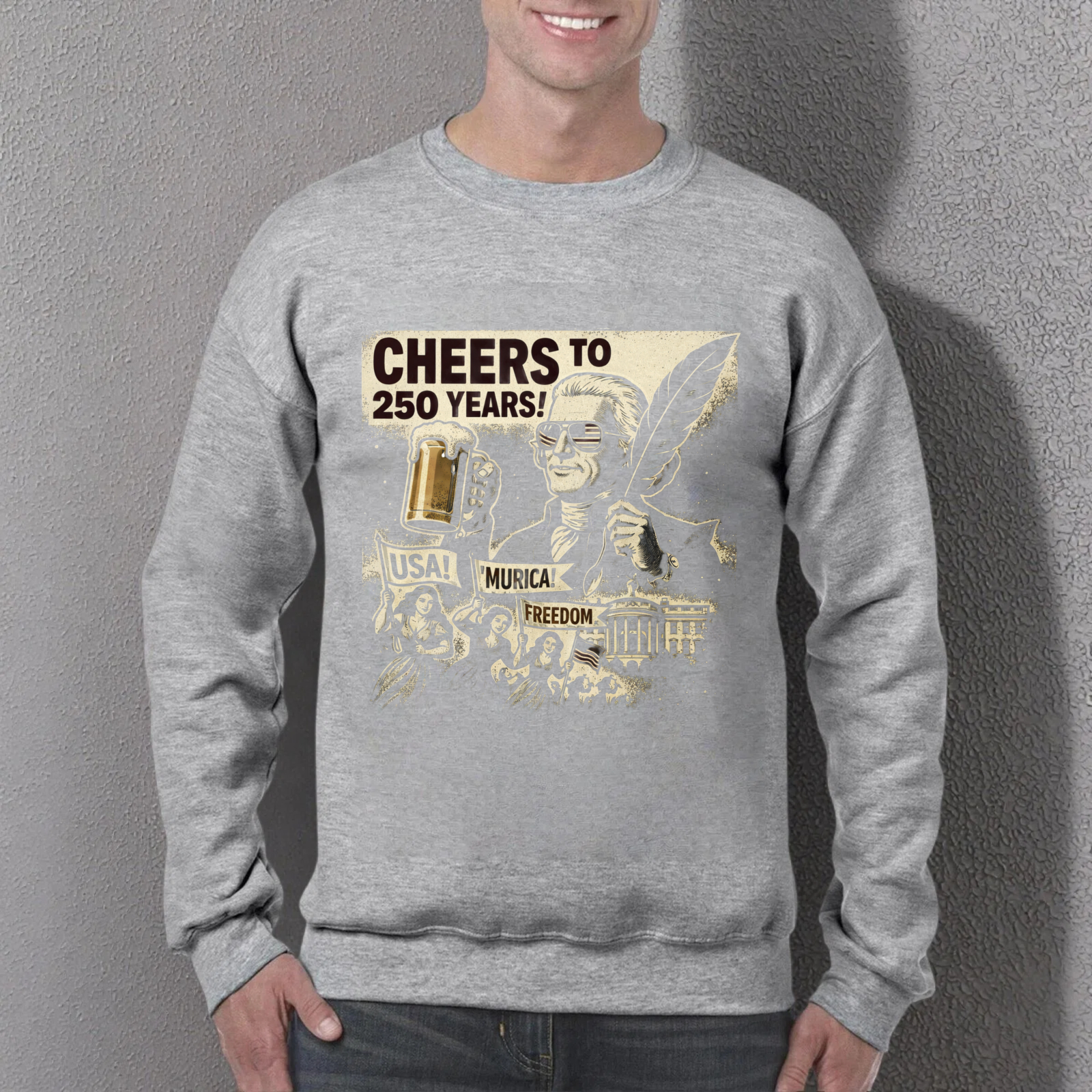 Cheers To 250 Years Usa Musical Freedom Sweatshirt