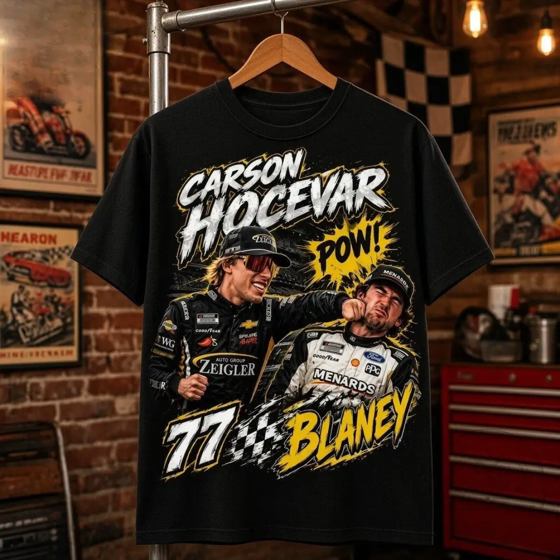 Carson Hocevar vs Ryan Blaney Shirt, Hands Rated E For Everyone T-Shirt, Vintage Bootleg Racing Graphic Tee, NASCAR Fight Apparel, Gift Tee