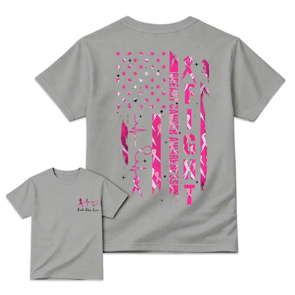 Women's Breast Cancer Awareness Graphic T-Shirt with Pink Ribbon & "Empowerment" Design