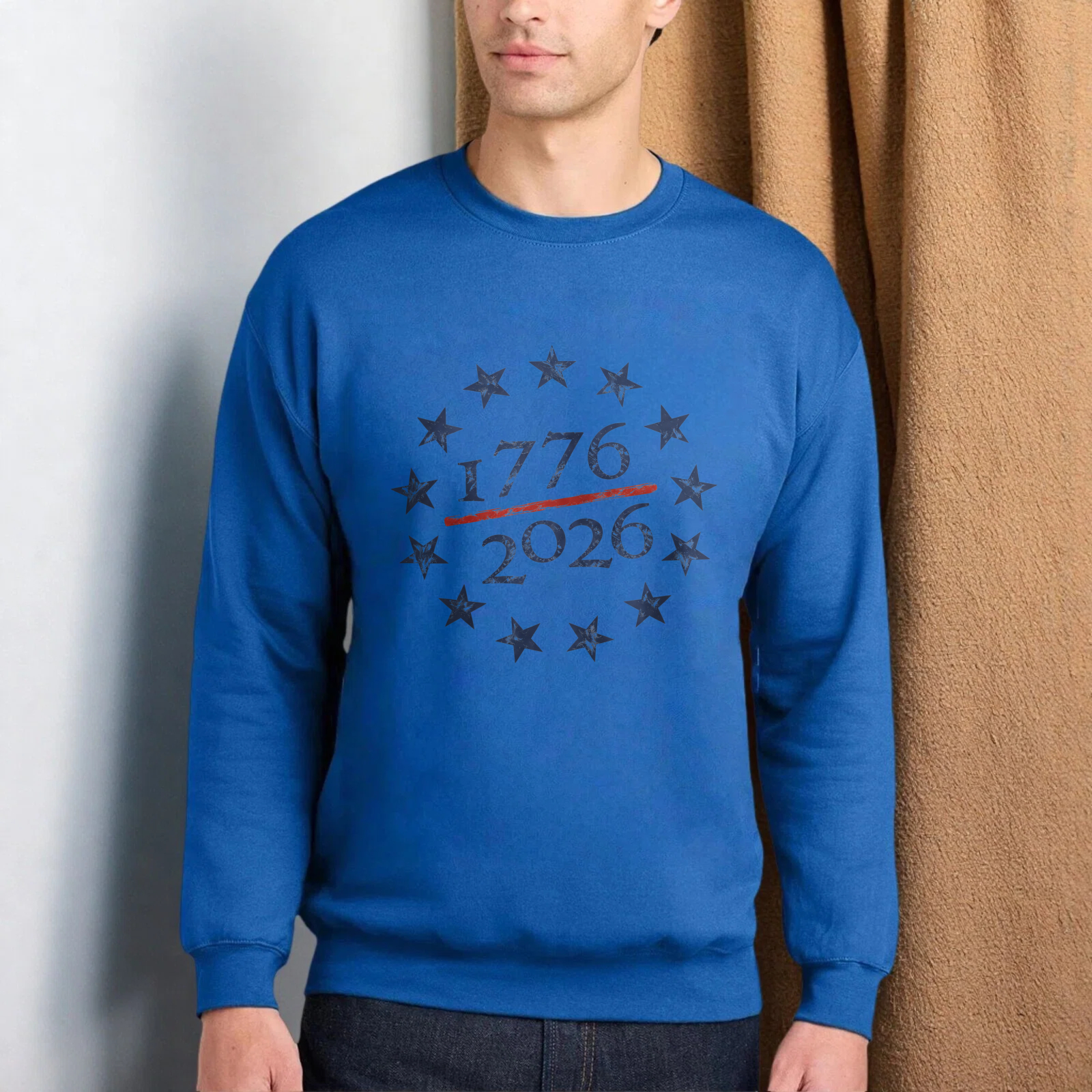 Black Sweatshirt 1776 2026 Stars And Stripes American Independence Day Celebration Apparel Unisex Casual Top