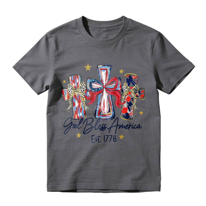 American Flag Crosses And Stars God Bless America Est 1776 Unisex Classic T-shirt