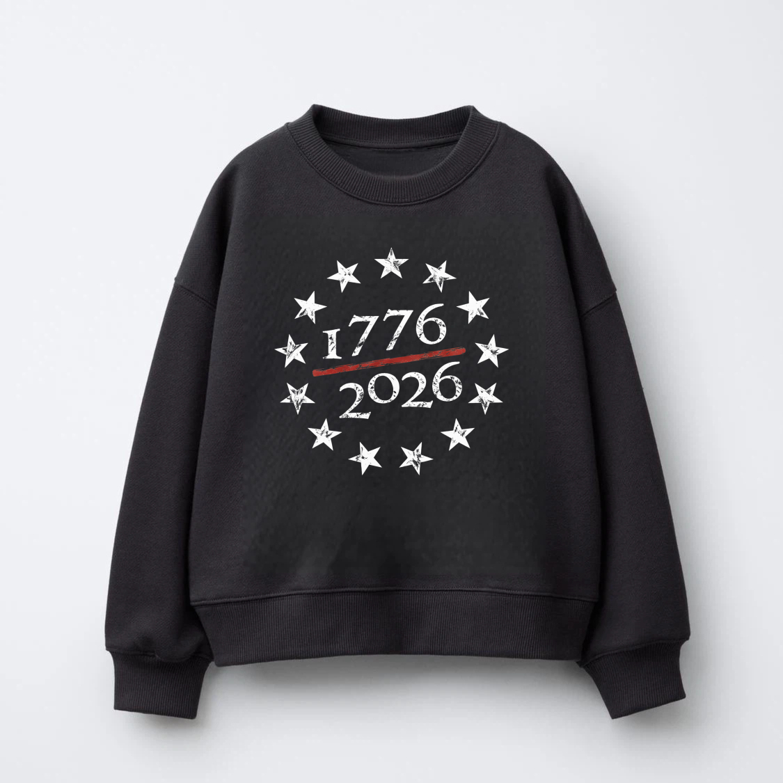 Black Sweatshirt 1776 2026 Stars And Stripes American Independence Day Celebration Apparel Unisex Casual Top