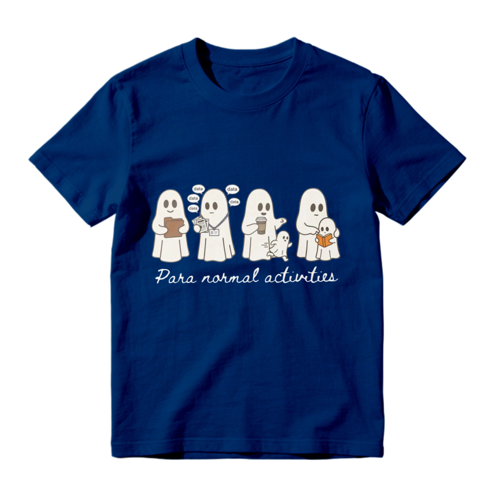 Cute Ghosts Doing Normal Activities Funny Halloween T-shirt