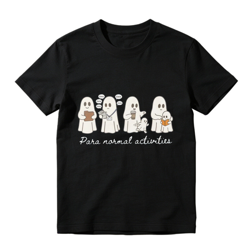 Cute Ghosts Doing Normal Activities Funny Halloween T-shirt