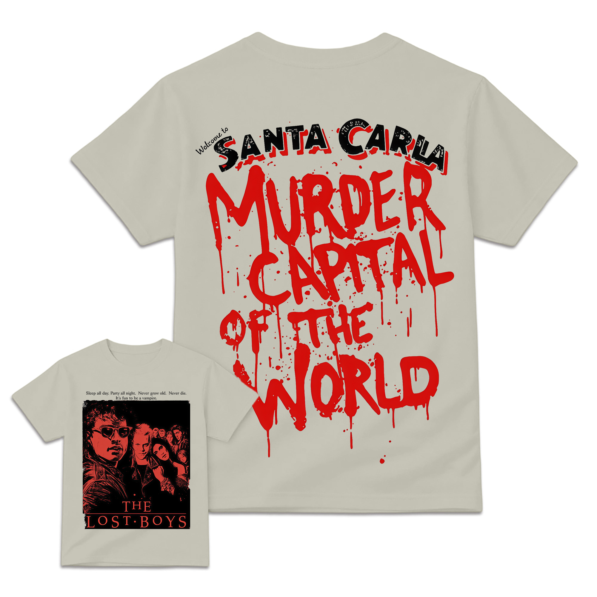 Vintage Vampire Horror Graphic T-Shirt, 80s Retro Gothic Tee, Dark Halloween Streetwear Shirt