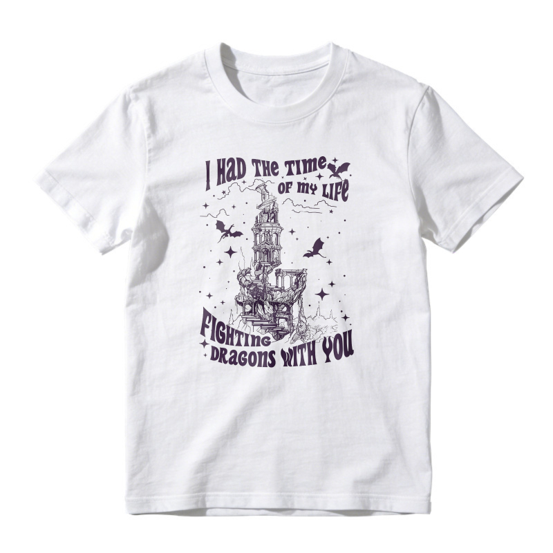 I Had The Time Of My Life Fighting Dragons With You, Fantasy Tower And Bats Graphic, Unisex Classic T-shirt