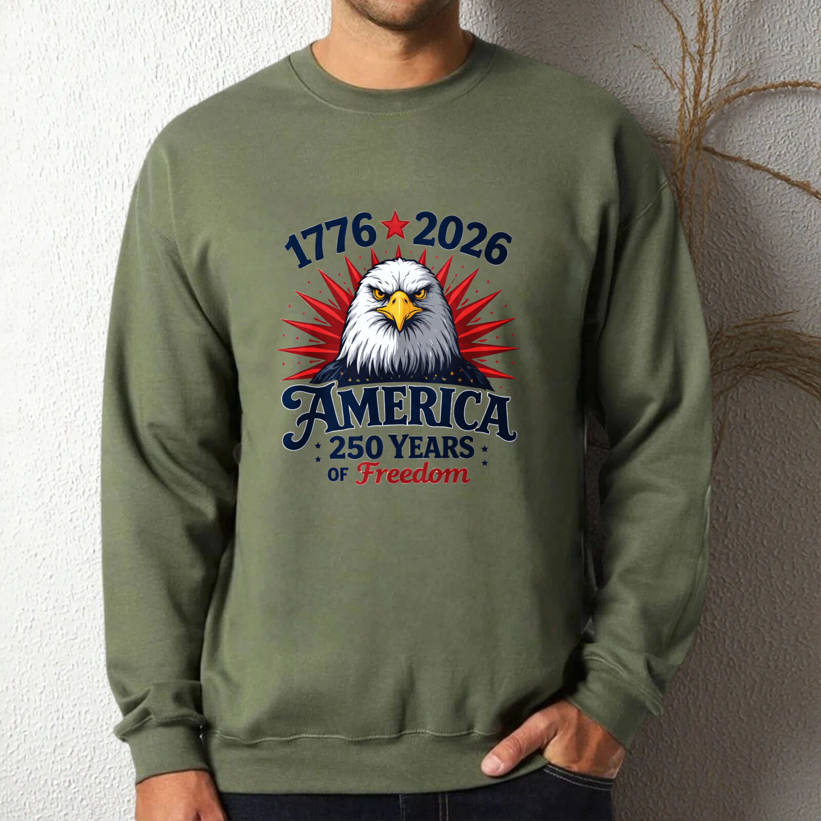 America 1776 2026 250 Years Of Freedom Eagle Sweatshirt Black