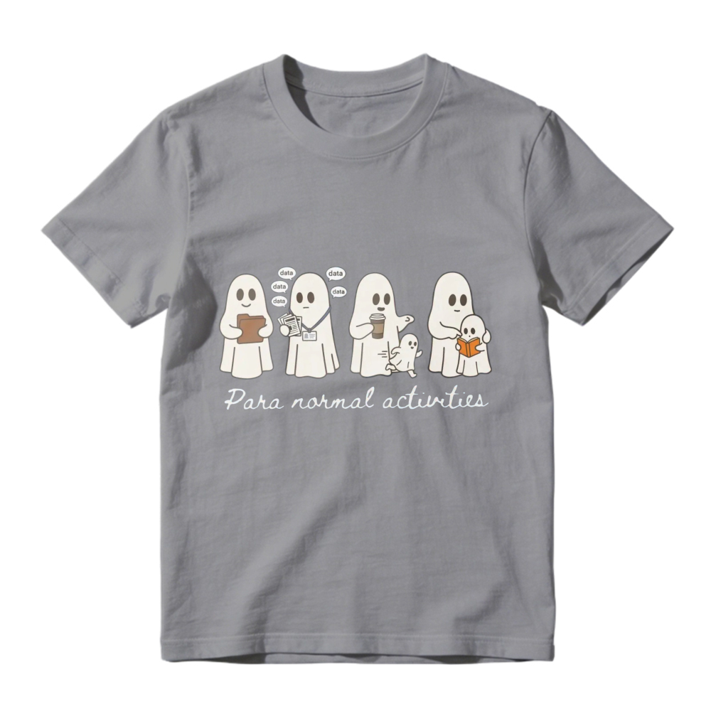 Cute Ghosts Doing Normal Activities Funny Halloween T-shirt